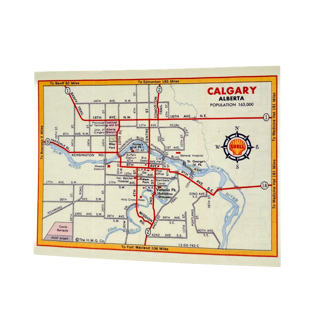 Calgary Map Postcard