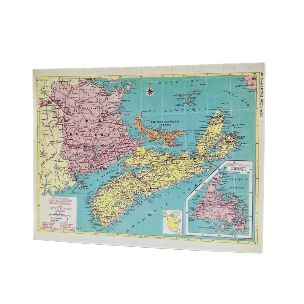 Maritimes Map Postcard