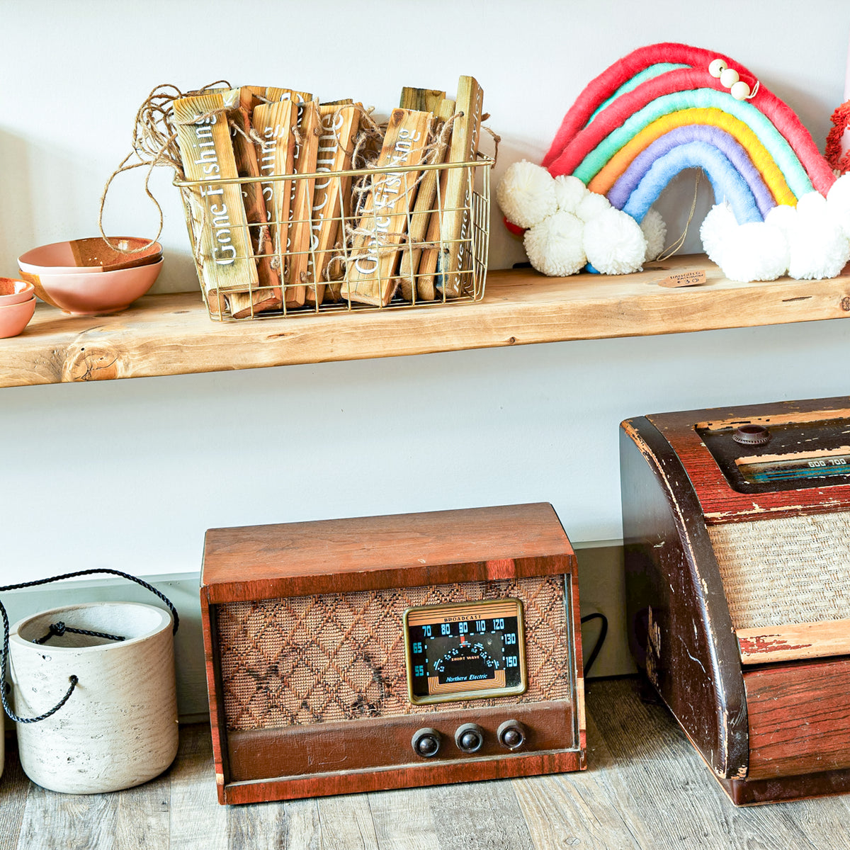 Hanging Tobacco Wood Slat Signs | Sadie & June