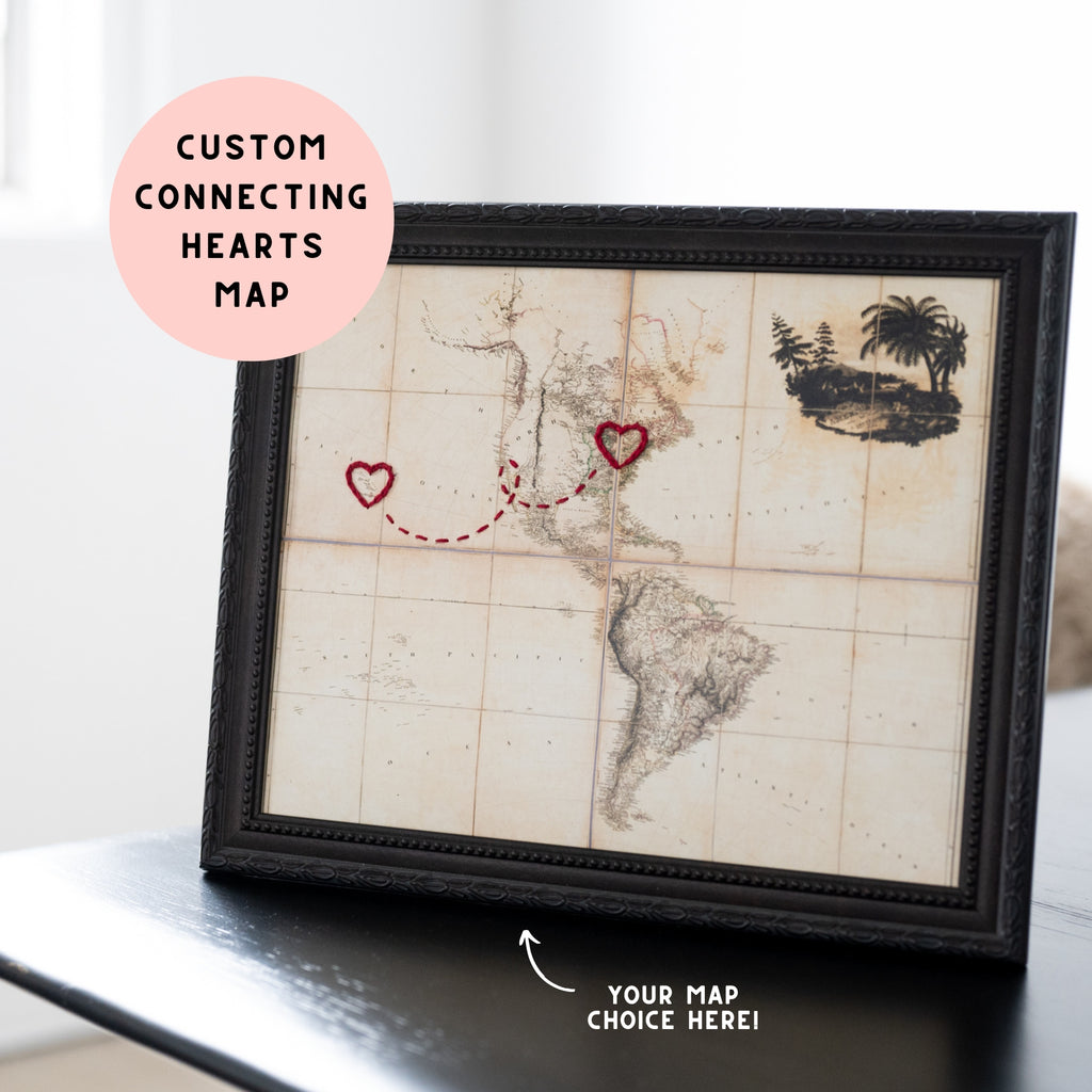Custom Connecting Hearts Map