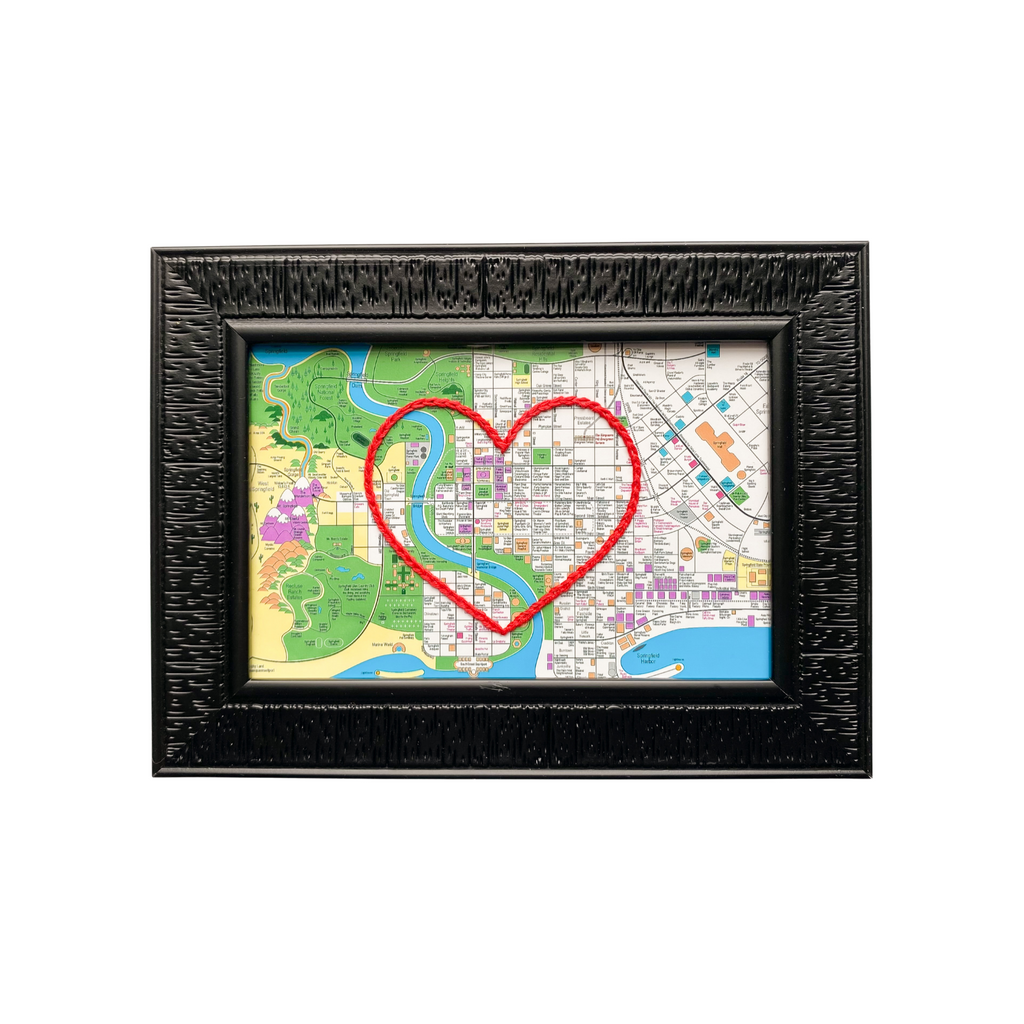 Springfield (The Simpsons) Heart Map - 4x6