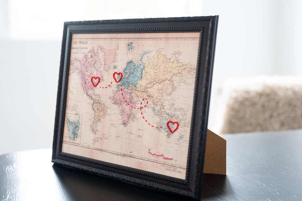 Custom Connecting Hearts Map