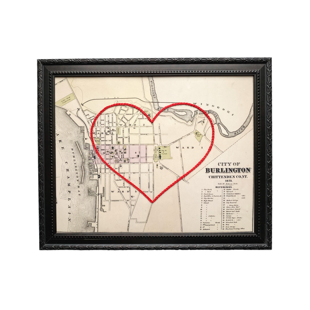 Burlington VT Heart Map - 8x10
