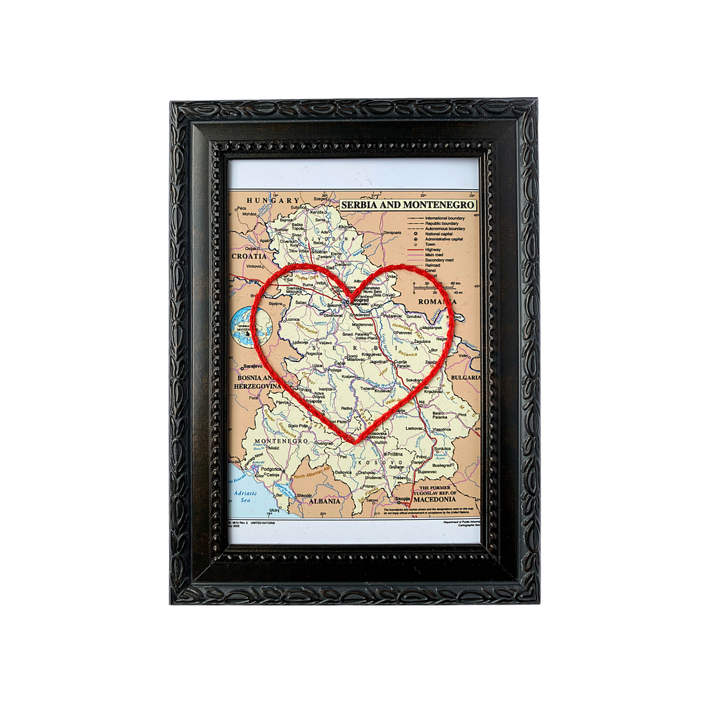 Serbia and Montenegro Heart Map