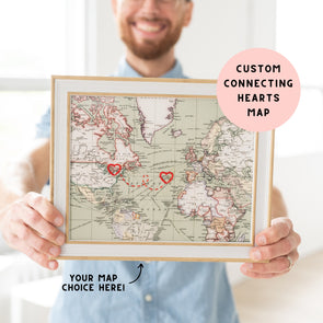 Custom Connecting Hearts Map