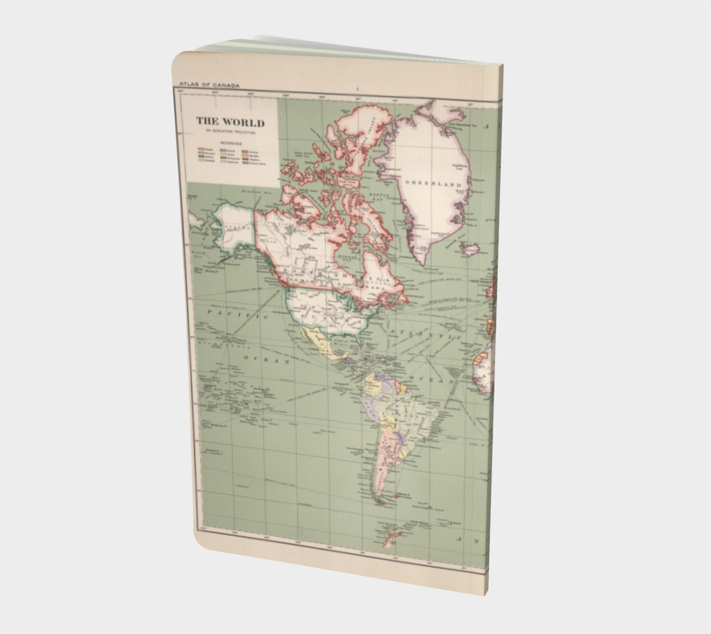 Vintage World Map Lined Notebook