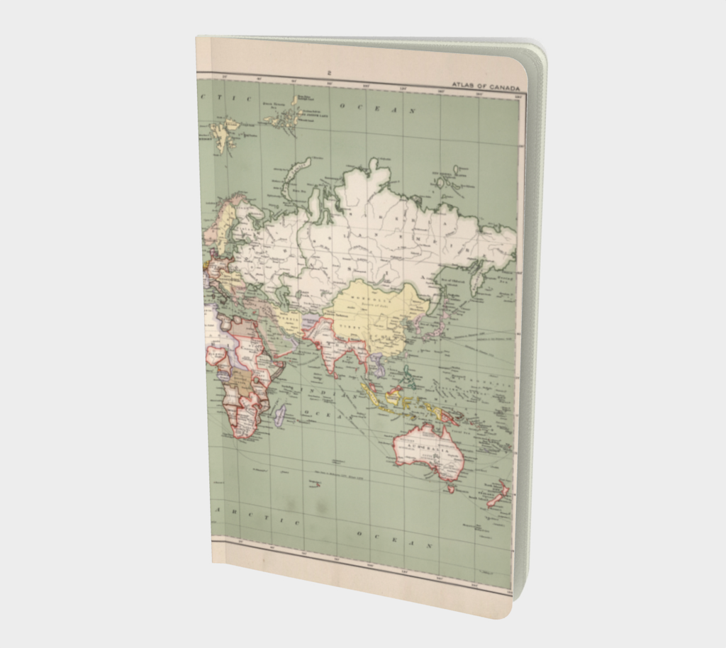 Vintage World Map Lined Notebook